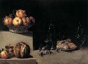 HAMEN, Juan van der Still-Life with Fruit and Glassware Spain oil painting artist